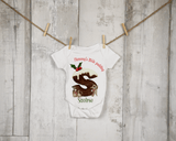 Christmas Pudding mouse alphabet baby vest - Twin Town Crafts