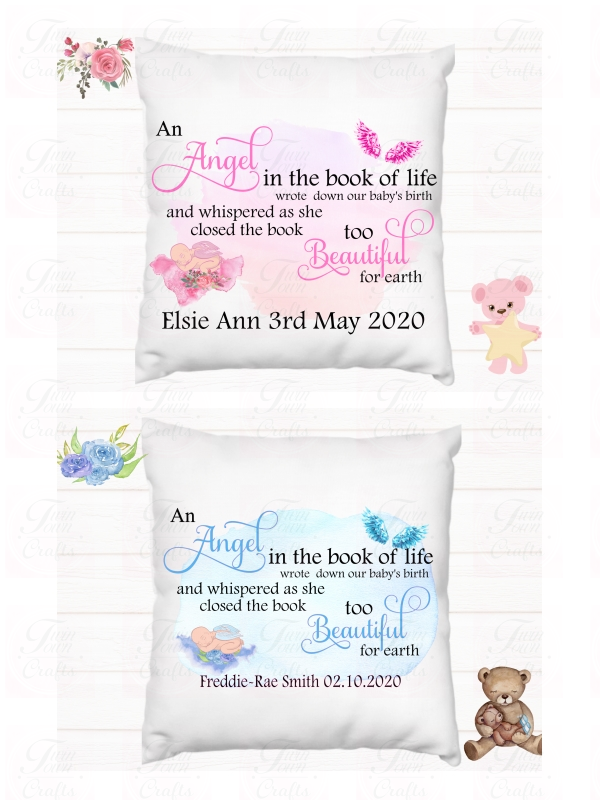 Too beautiful for earth Unisex baby loss Pillow - Twin Town Crafts