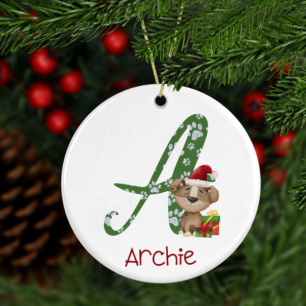 Personalised Christmas dog decoration