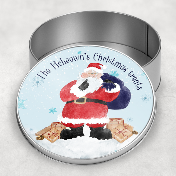 Personalised Santa Round Tin