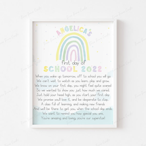 Personalised First Day of School Frame - Capture the Moment in Style