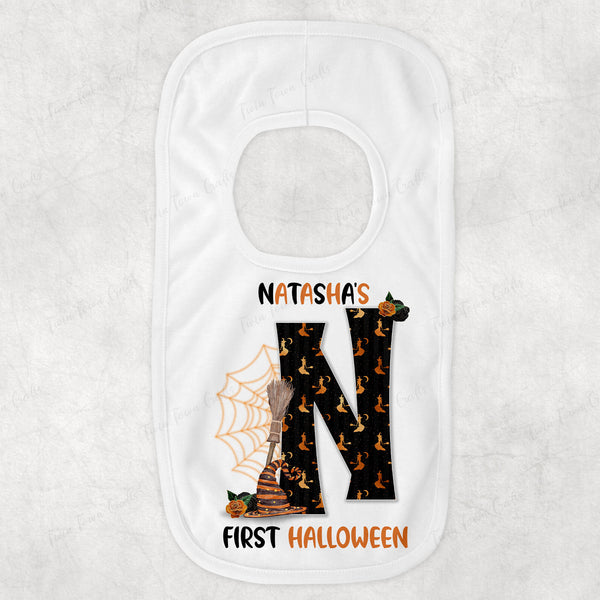 Personalised Halloween Witch Initial Bib
