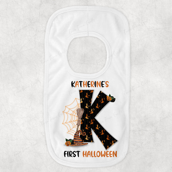 Personalised Halloween Witch Initial Bib