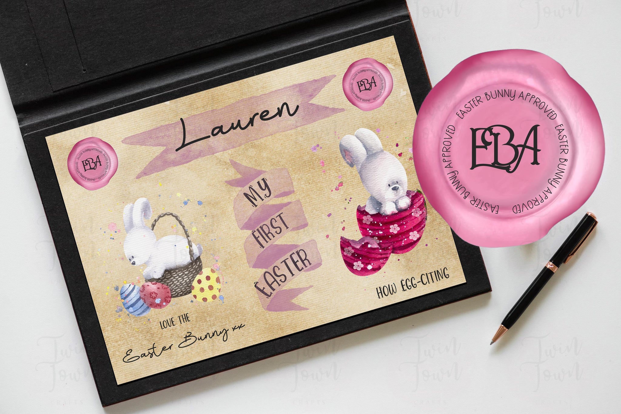 Personalised Pink First Easter Certificate - Twin Town Crafts