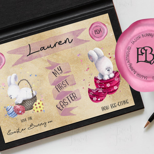 Personalised Pink First Easter Certificate - Twin Town Crafts