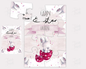 Personalised Pink Happy Easter Jigsaw - Twin Town Crafts