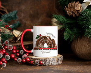 Christmas pudding rainbow train 11oz Christmas mug - Twin Town Crafts