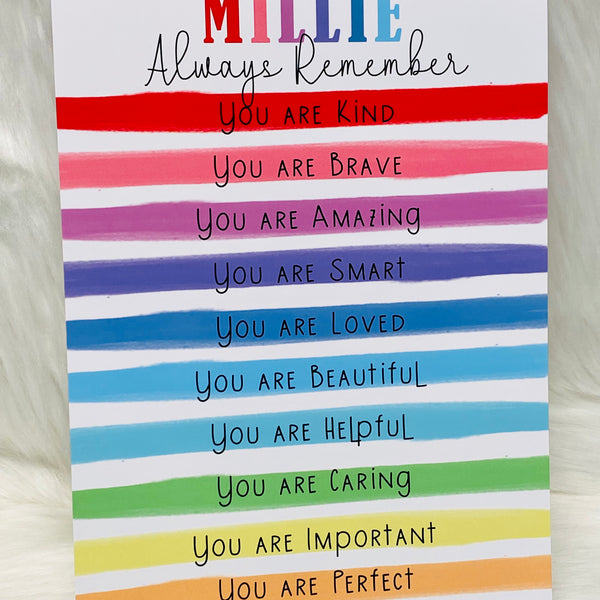 Personalised Rainbow Affirmations - Daily Positivity for Your Loved Ones