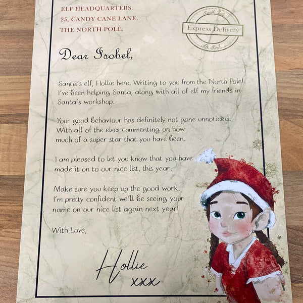 Personalised letter from Santa’s Elf (Girl&Boy versions)