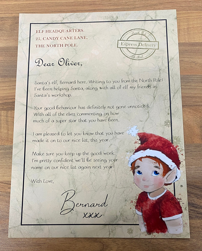 Personalised letter from Santa’s Elf (Girl&Boy versions)