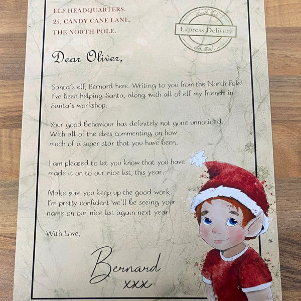 Personalised letter from Santa’s Elf (Girl&Boy versions)