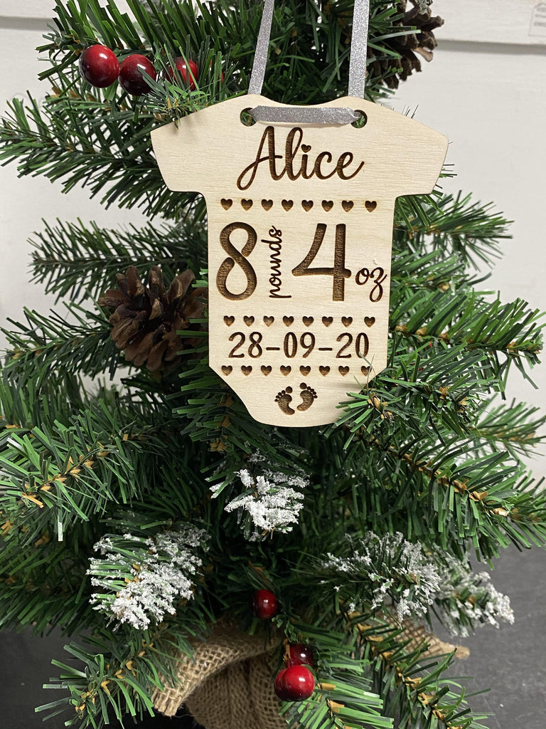 Newborn Stats Christmas Ornament - Twin Town Crafts