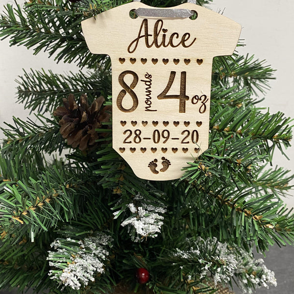 Newborn Stats Christmas Ornament - Twin Town Crafts