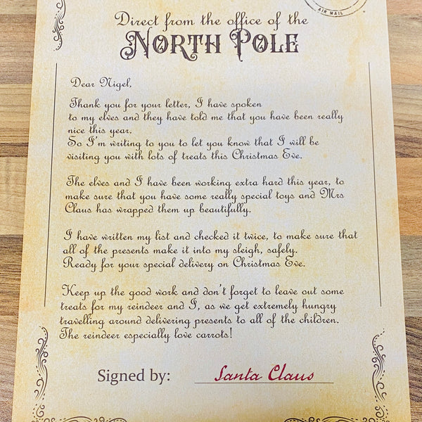 Letter to Santa and letter from Santa bundle