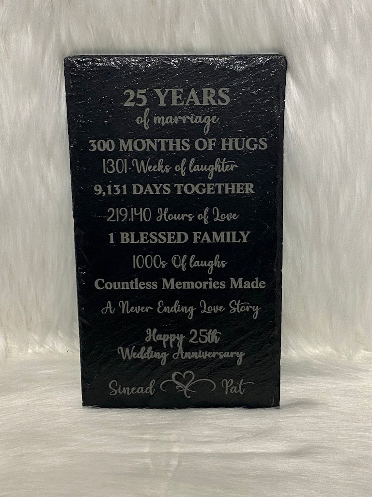 Personalised Anniversary Slate Plaque - A Timeless Tribute to Love 💖