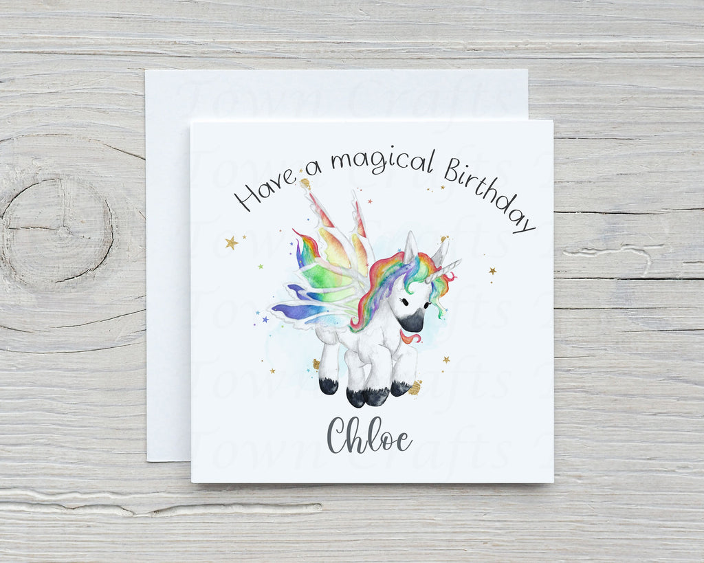 Personalised Unicorn Birthday card
