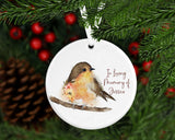 Memorial Christmas Robin tree decoration