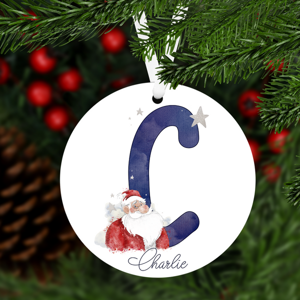 Santa Alphabet personalised Christmas tree decoration