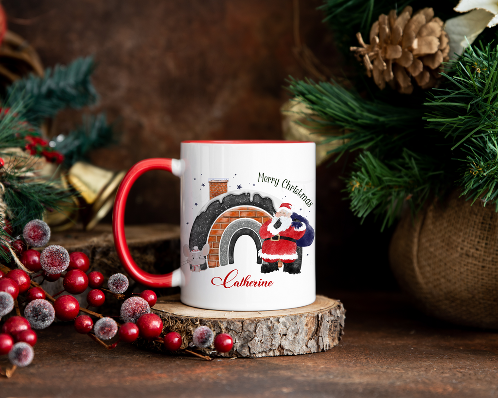 Personalised Santa chimney 11oz Christmas mug