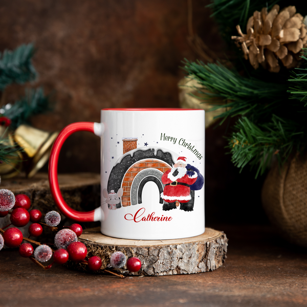 Personalised Santa chimney 11oz Christmas mug
