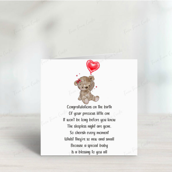 Congratulations on your new baby card