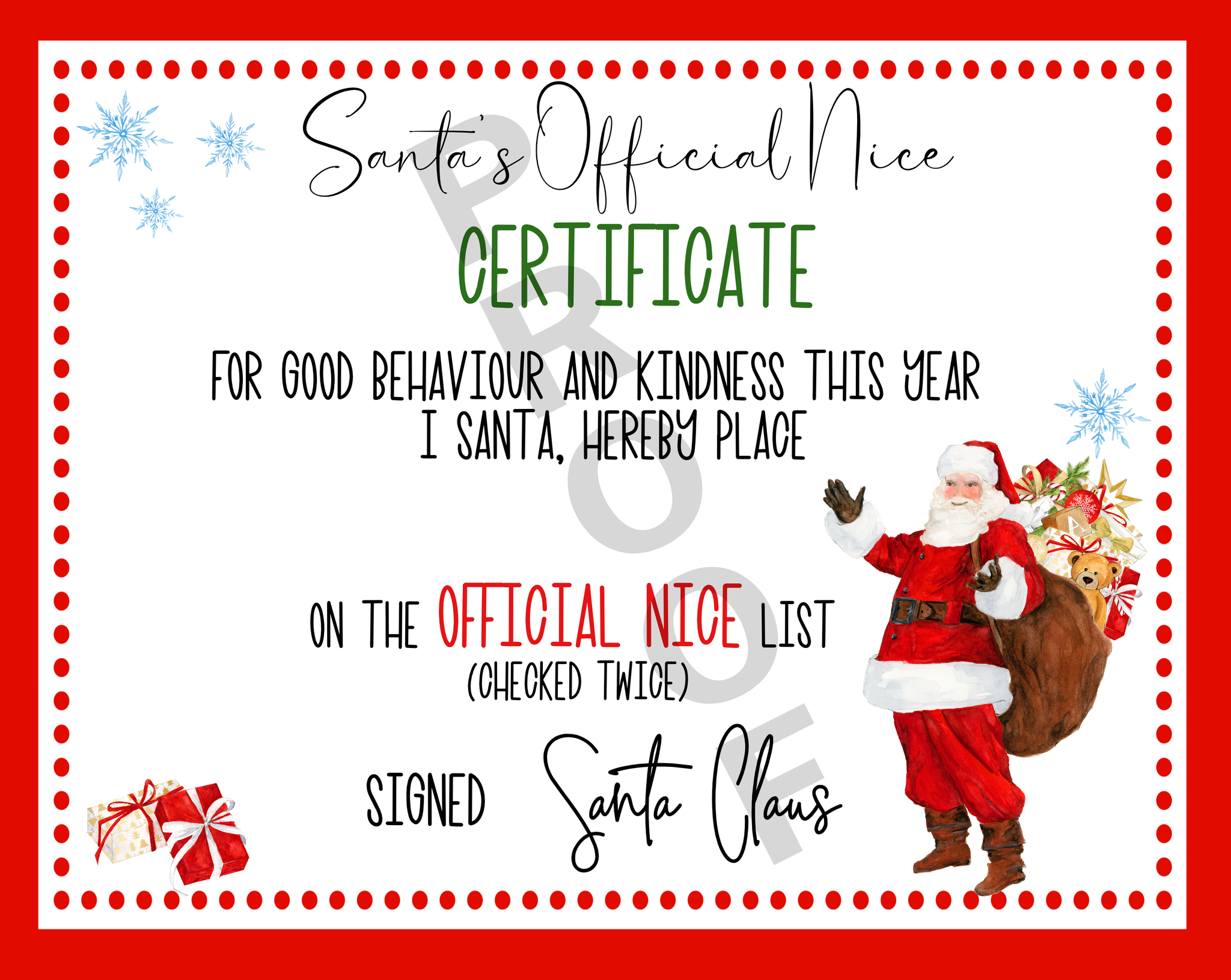 Santa Certificates - Twin Town Crafts