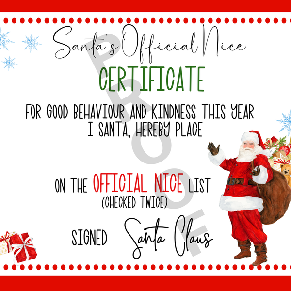 Santa Certificates - Twin Town Crafts