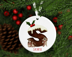 Christmas Pudding mouse alphabet Christmas tree decoration - Twin Town Crafts