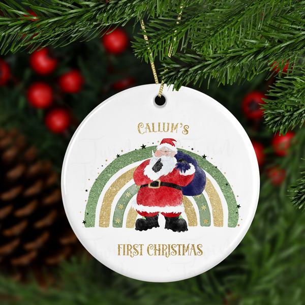 Green/blue Christmas rainbow christmas tree decoration