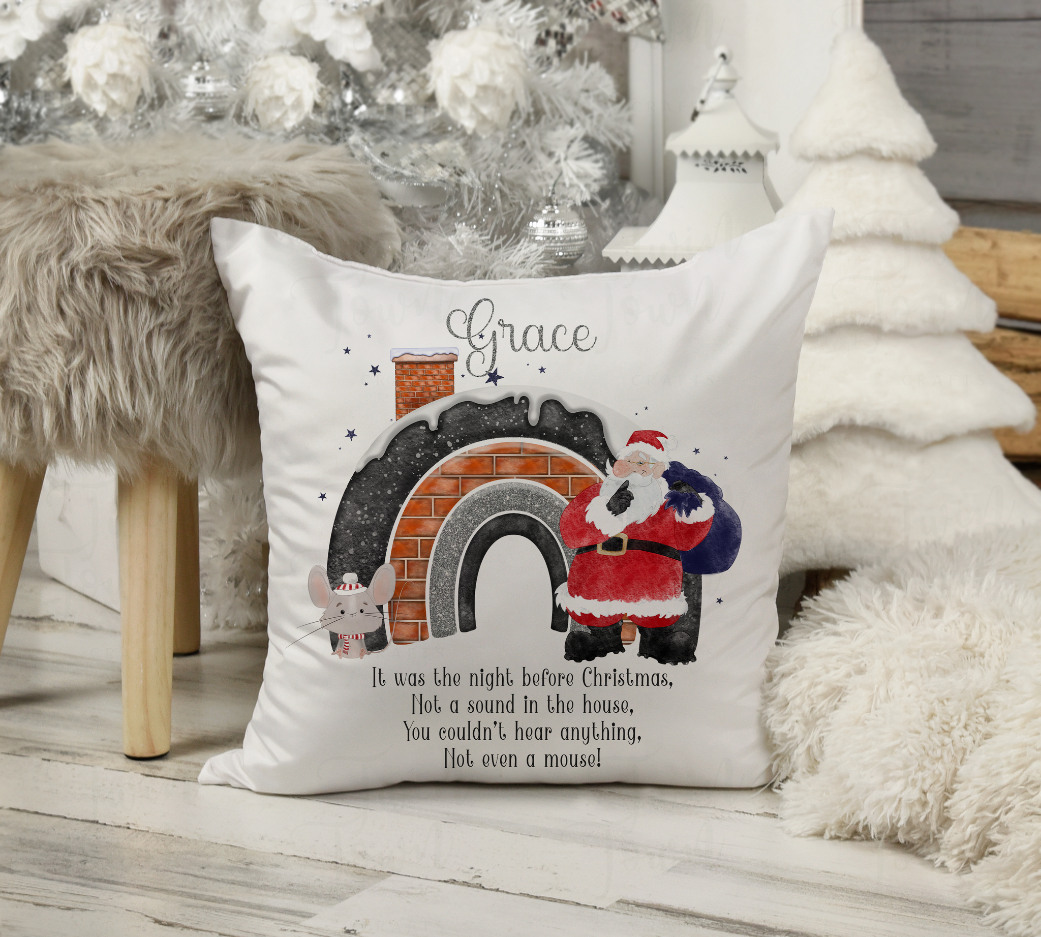 Personalised Santa chimney pillow