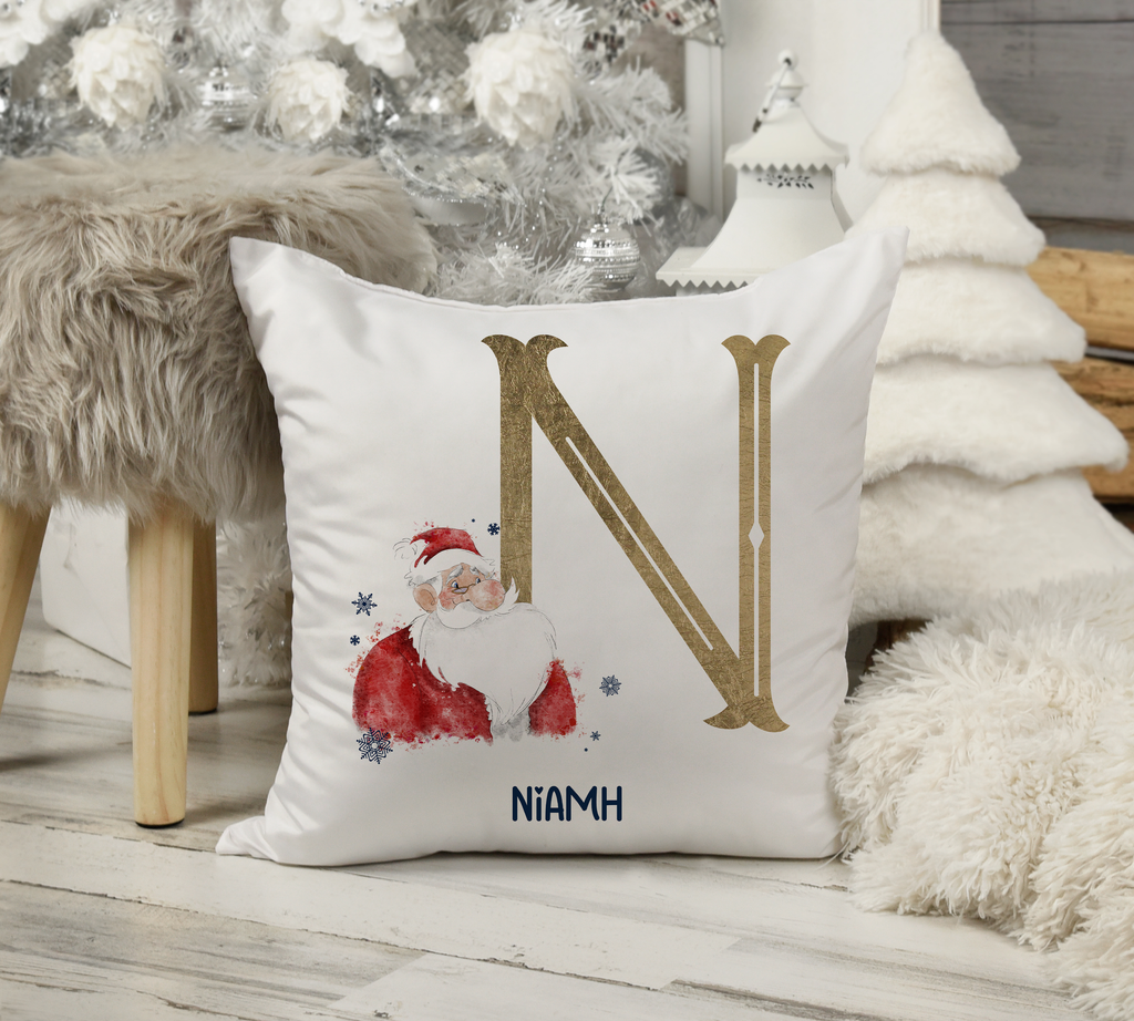 Gold Santa alphabet Pillow