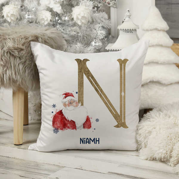 Gold Santa alphabet Pillow