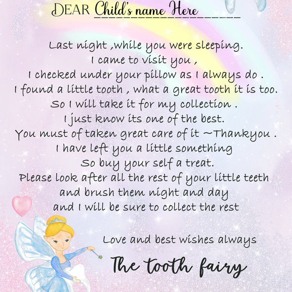 Magical Moments - Personalised Tooth Fairy Letter