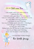 Personalised tooth Fairy Letters (Pink and Blue)