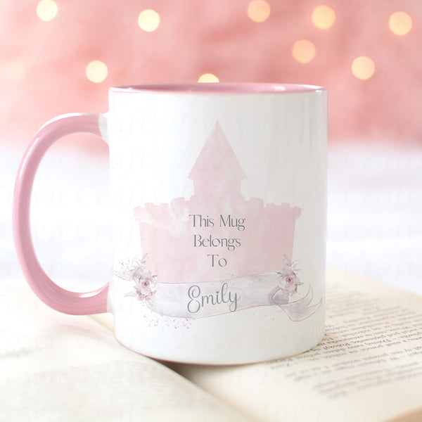 Personalised Pink Castle Mug