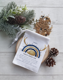 Navy and Gold/Navy and Silver Reindeer food bag