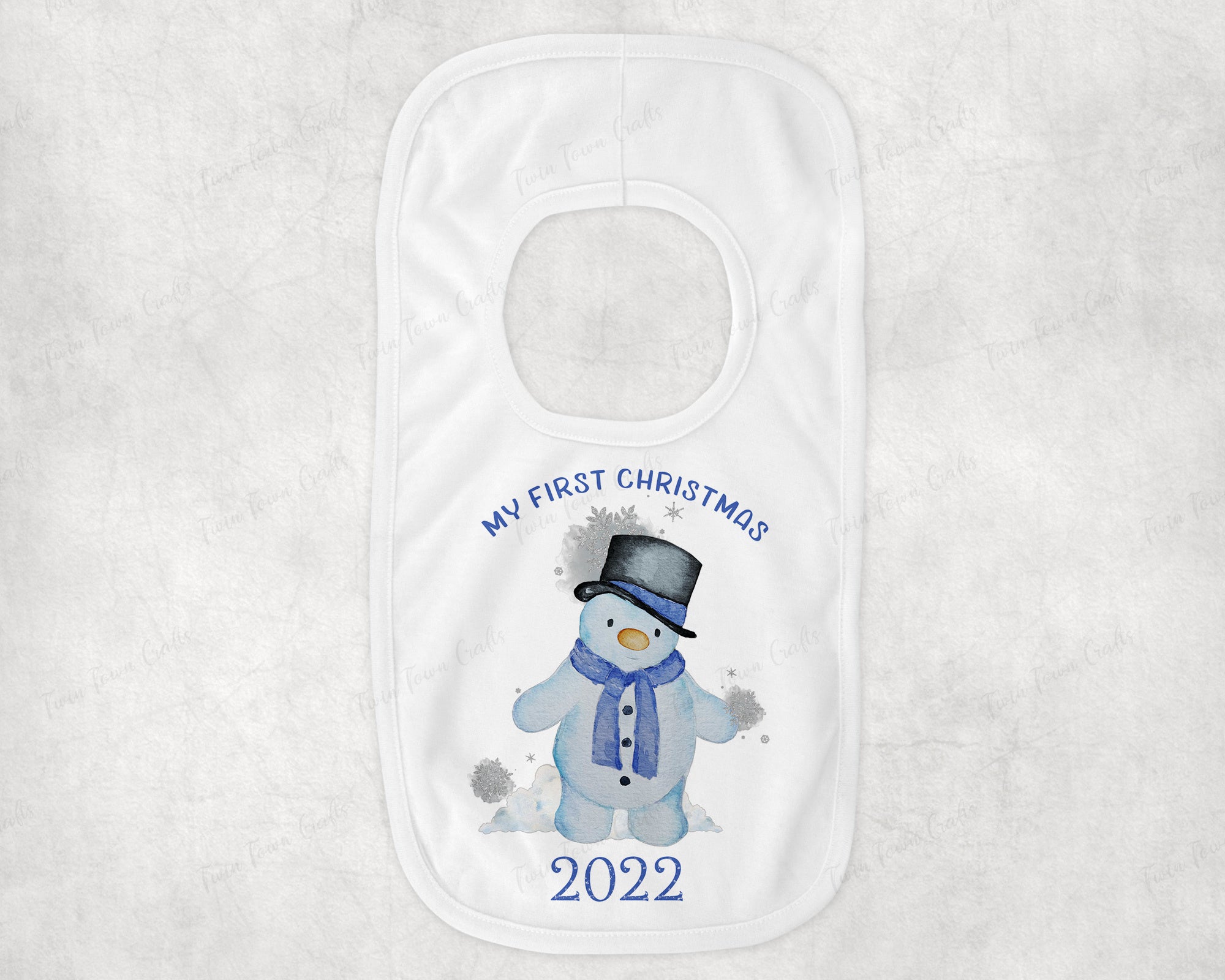 My First Christmas Snowman Bib