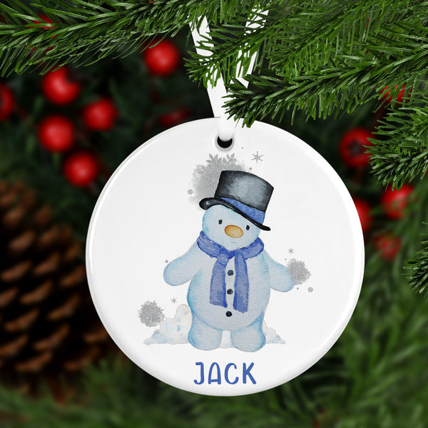 Personalised Snowman tree decoration