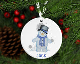 Personalised Snowman tree decoration