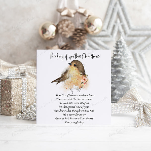 Memorial Robin thinking of you Christmas card