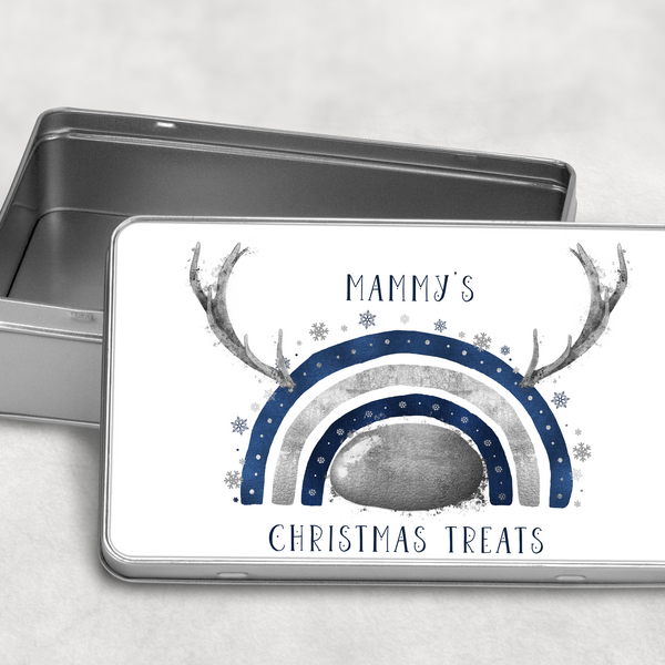 Navy and Gold/Navy and Silver reinbow Tin