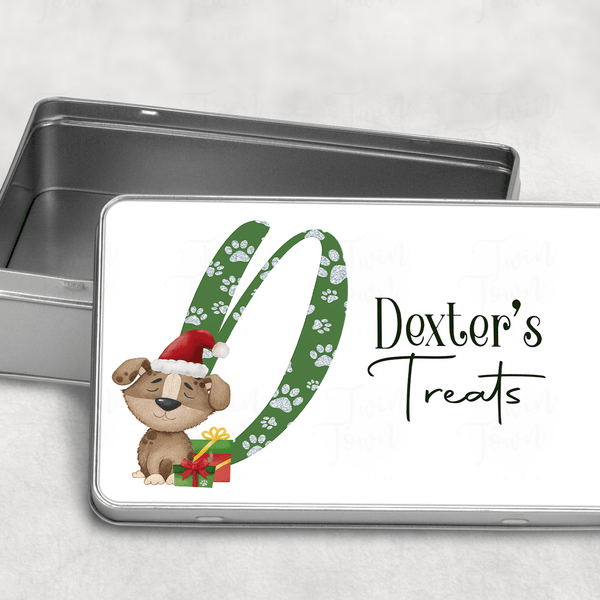 Christmas dog treats tin - Twin Town Crafts