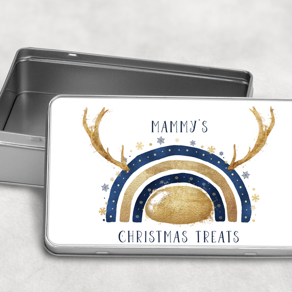 Navy and Gold/Navy and Silver reinbow Tin