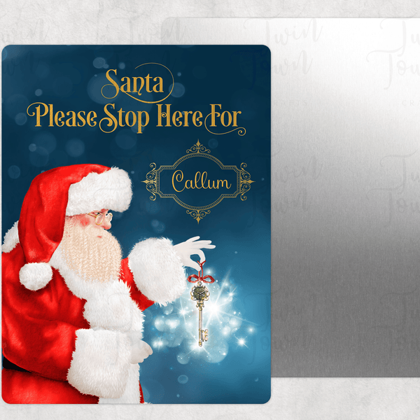 Father Christmas/Santa please stop here sign - Twin Town Crafts