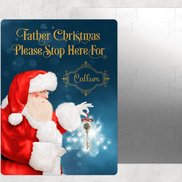 Father Christmas/Santa please stop here sign - Twin Town Crafts