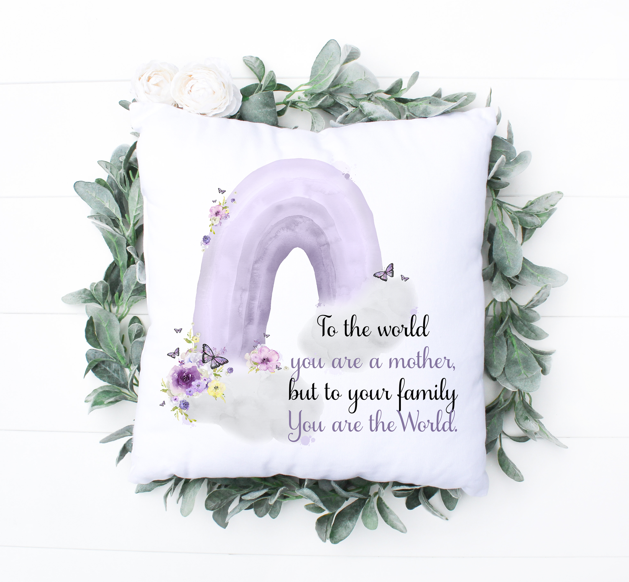 Mother Purple Butterfly pillow cushion Mothers Day