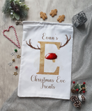 Personalised Reindeer alphabet christmas eve treat bag
