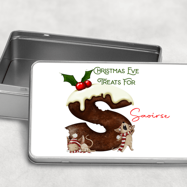 Christmas Pudding mouse alphabet Christmas Tin - Twin Town Crafts