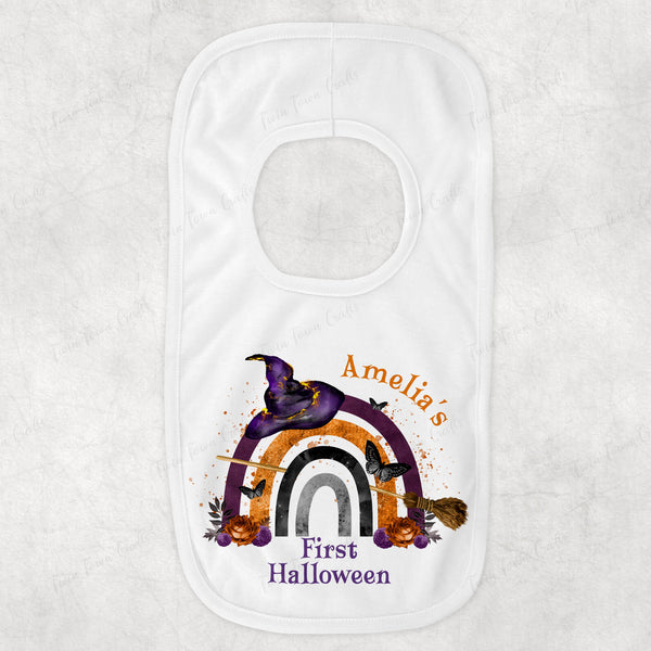 Personalised Halloween Witch Rainbow Bib